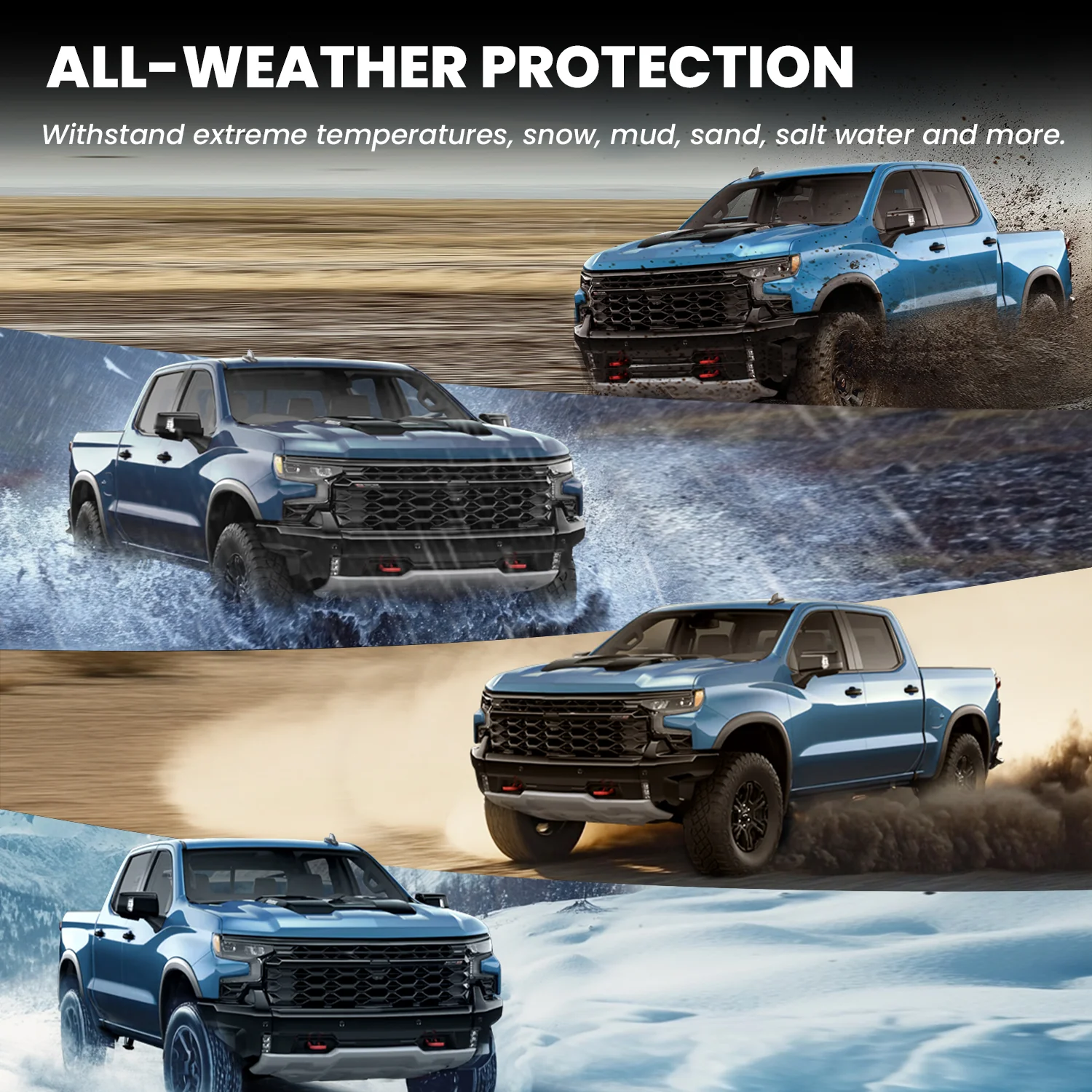 Fit for 2019-2026 GMC Sierra & Sierra Denali 1500 Floor Mats, Fit Carpet Floor Only, Not Fit 2019 Sierra LD - Dynamic Auto LLC