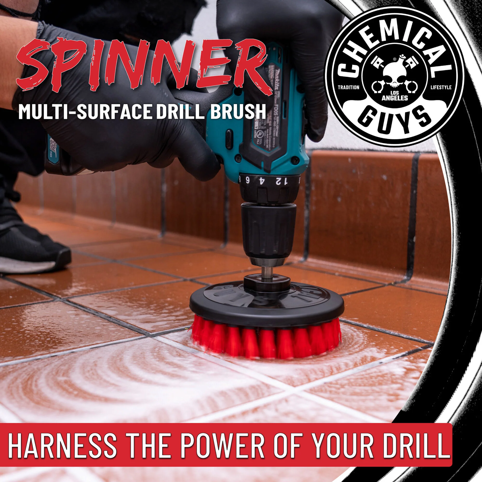 Chemical Guys Spinner Multi-Surface Drill Brush Heavy Duty - Dynamic Auto LLC