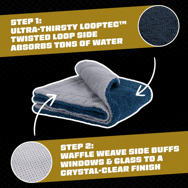 CleanStroke Dual-Sided Microfiber Glass Towel 2-Pack - Dynamic Auto LLC
