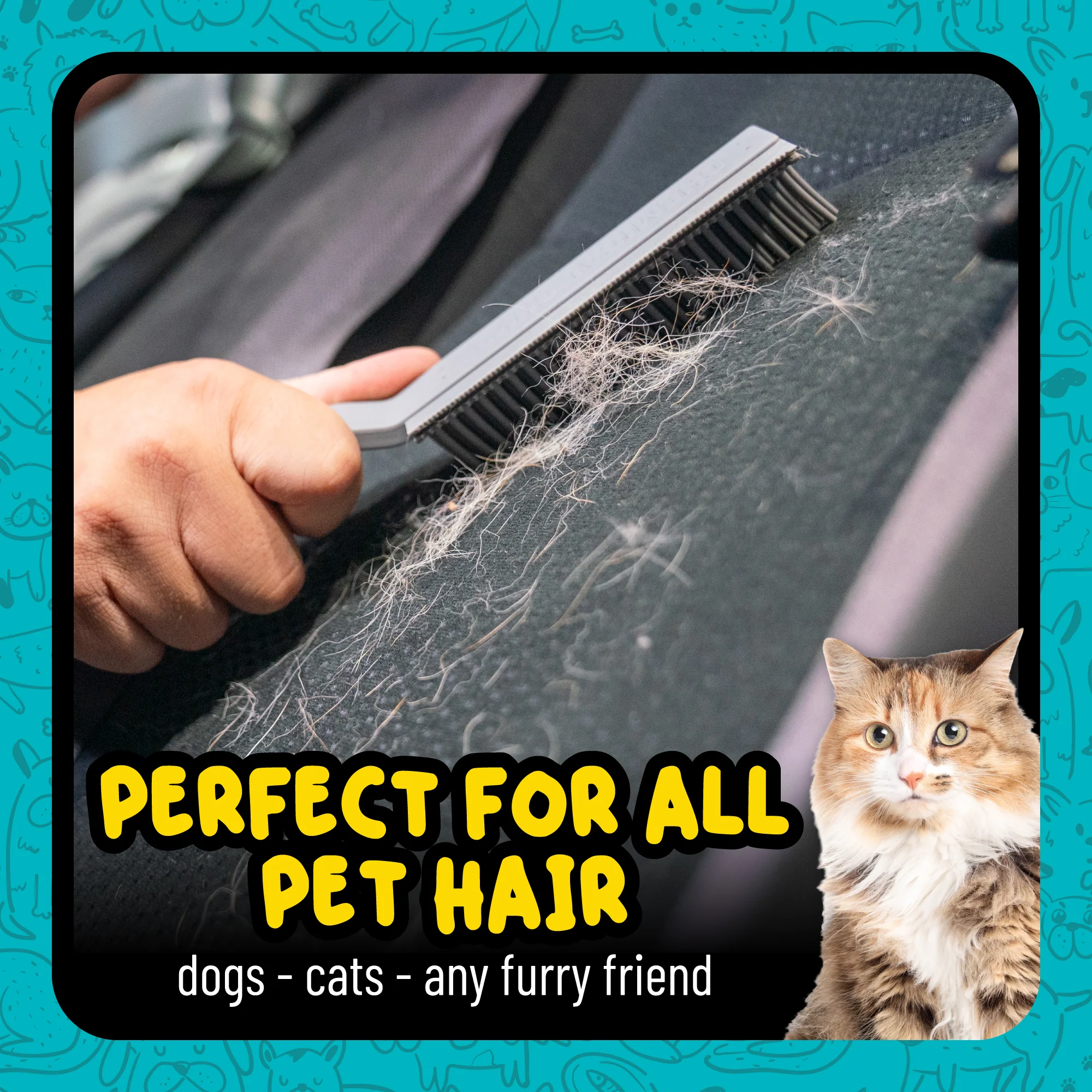 Grubbie Professional Grade Pet Hair Removal Brush - Dynamic Auto LLC
