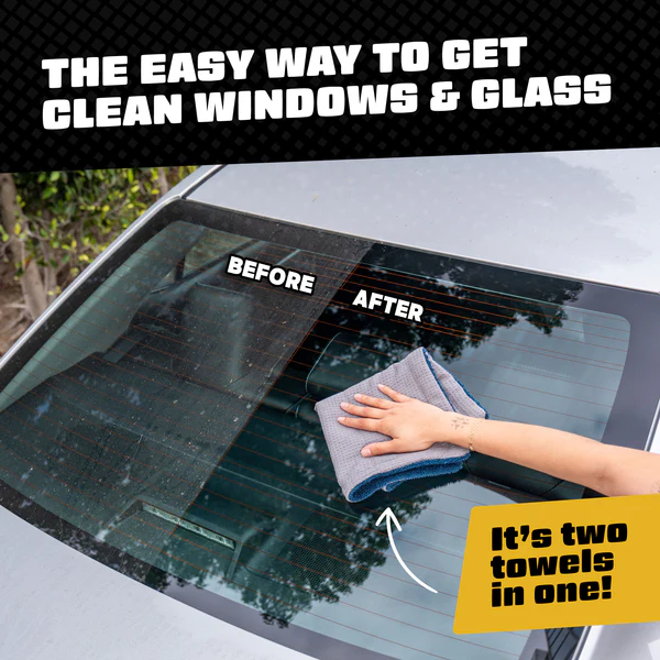 CleanStroke Dual-Sided Microfiber Glass Towel 2-Pack - Dynamic Auto LLC