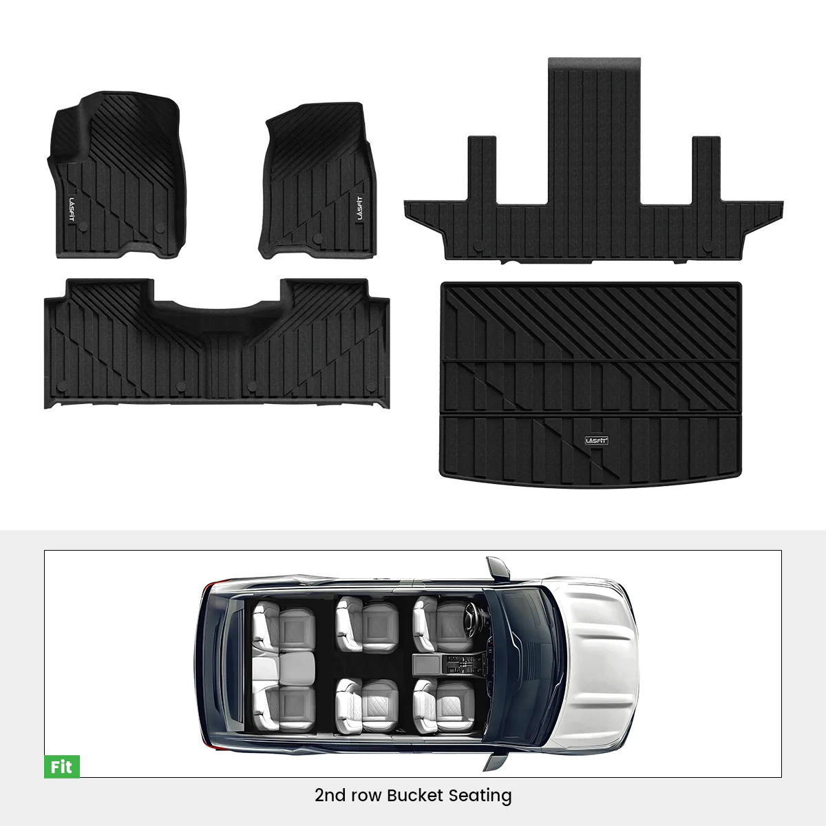 Fit for 2021–2026 GMC Yukon XL Floor & Cargo Mats Protection Set, Not Fit 9 Seats - Dynamic Auto LLC