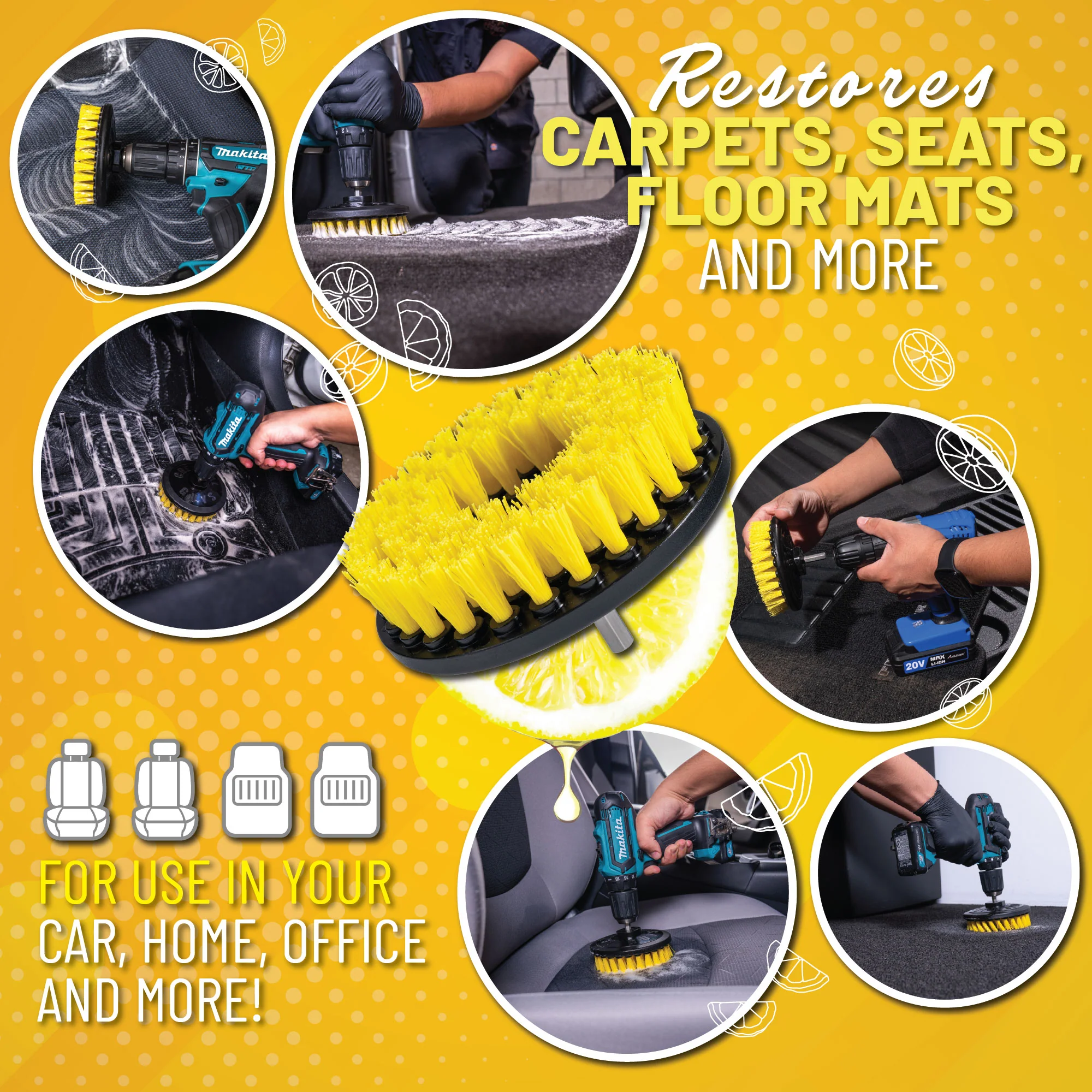 Fabric Cleaning Drill Brush Kit - Dynamic Auto LLC