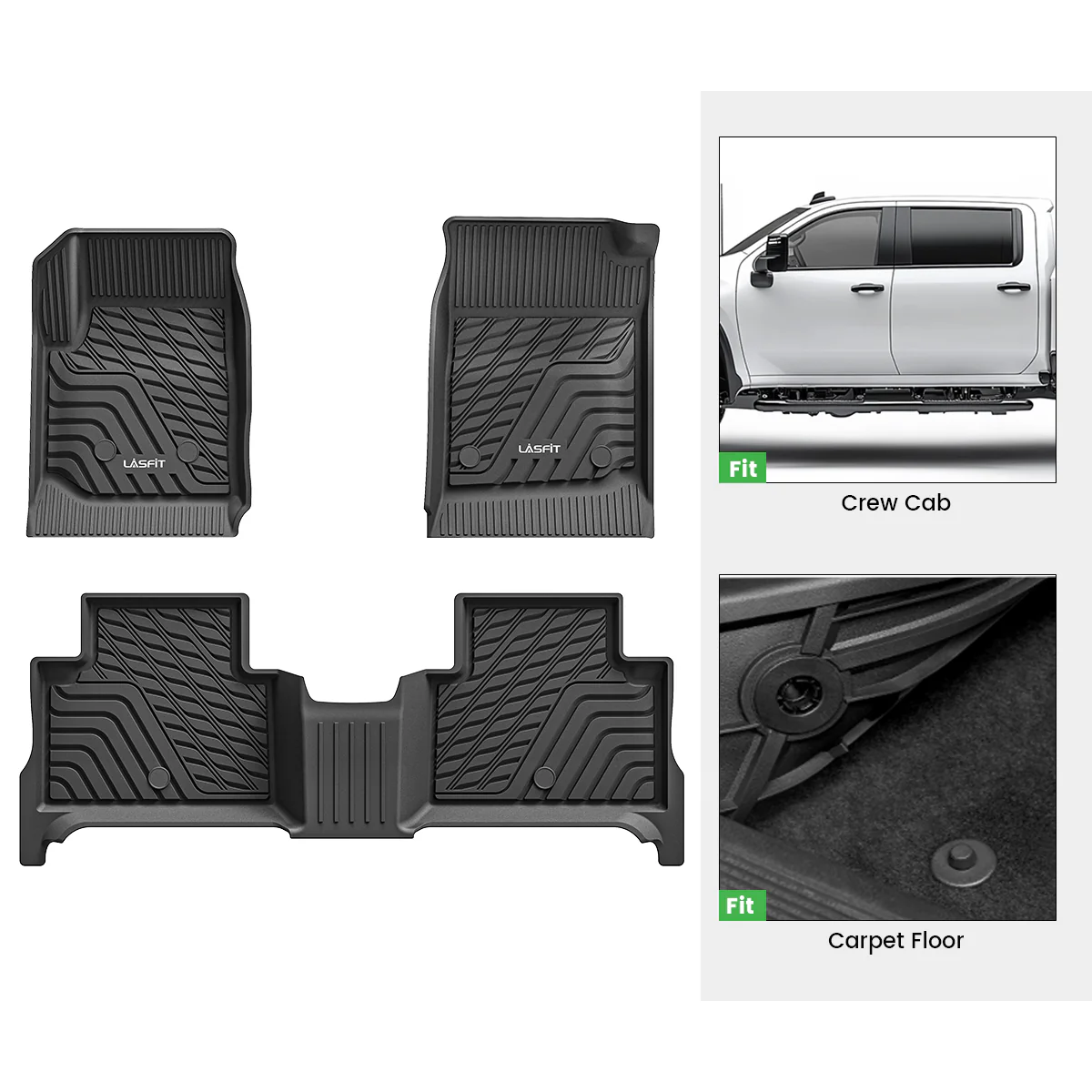 Fit for 2015-2022 GMC Canyon Custom Floor Mats, Fit Carpet Floor Only - Dynamic Auto LLC