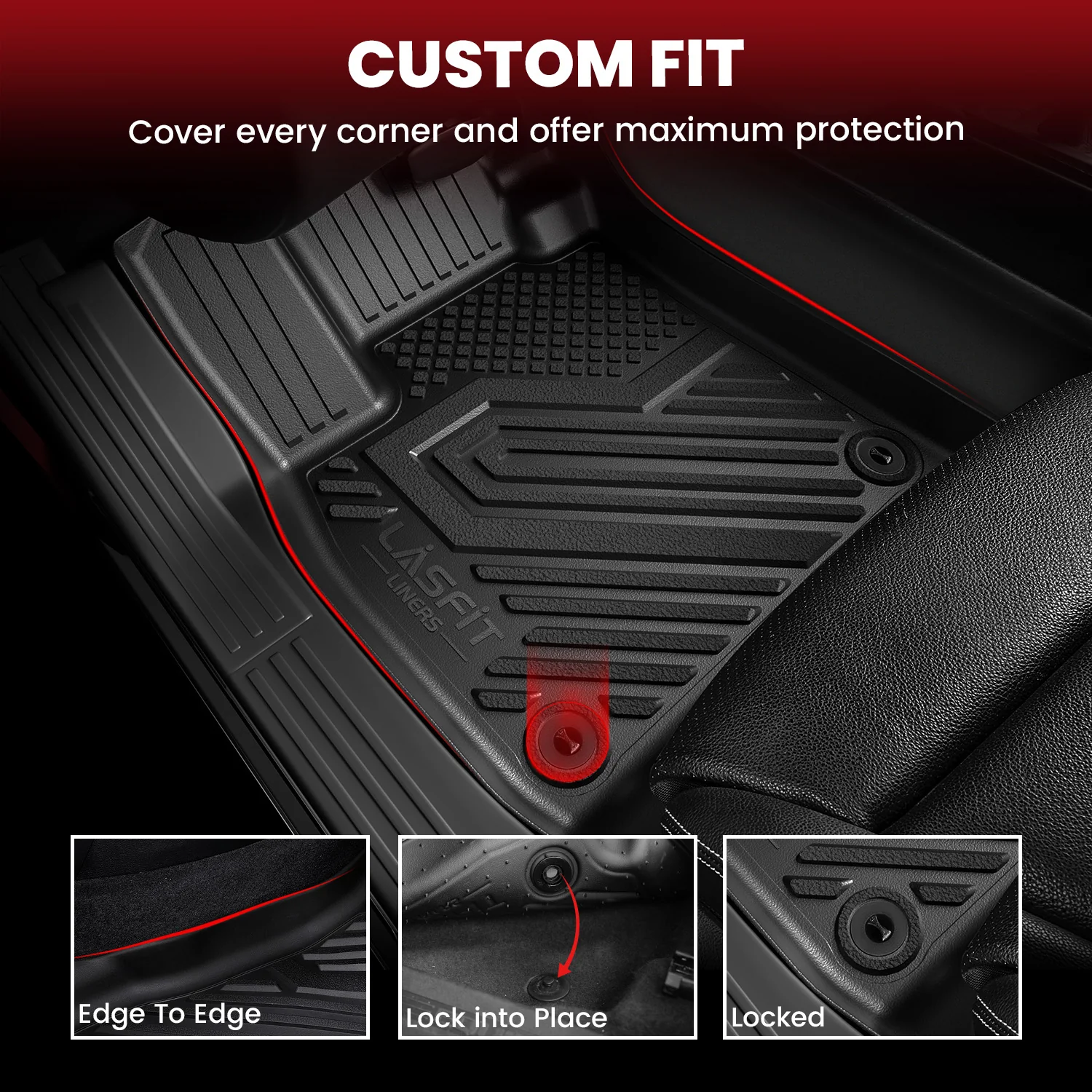 Fit for 2012-2017 GMC Terrain Floor Mats & Cargo Mat, Only Fit Second Row Seats Sliding Backwards - Dynamic Auto LLC