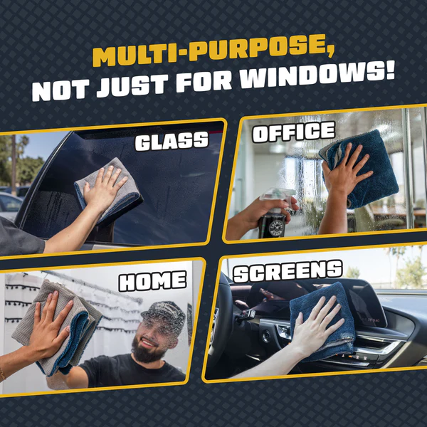 CleanStroke Dual-Sided Microfiber Glass Towel 2-Pack - Dynamic Auto LLC