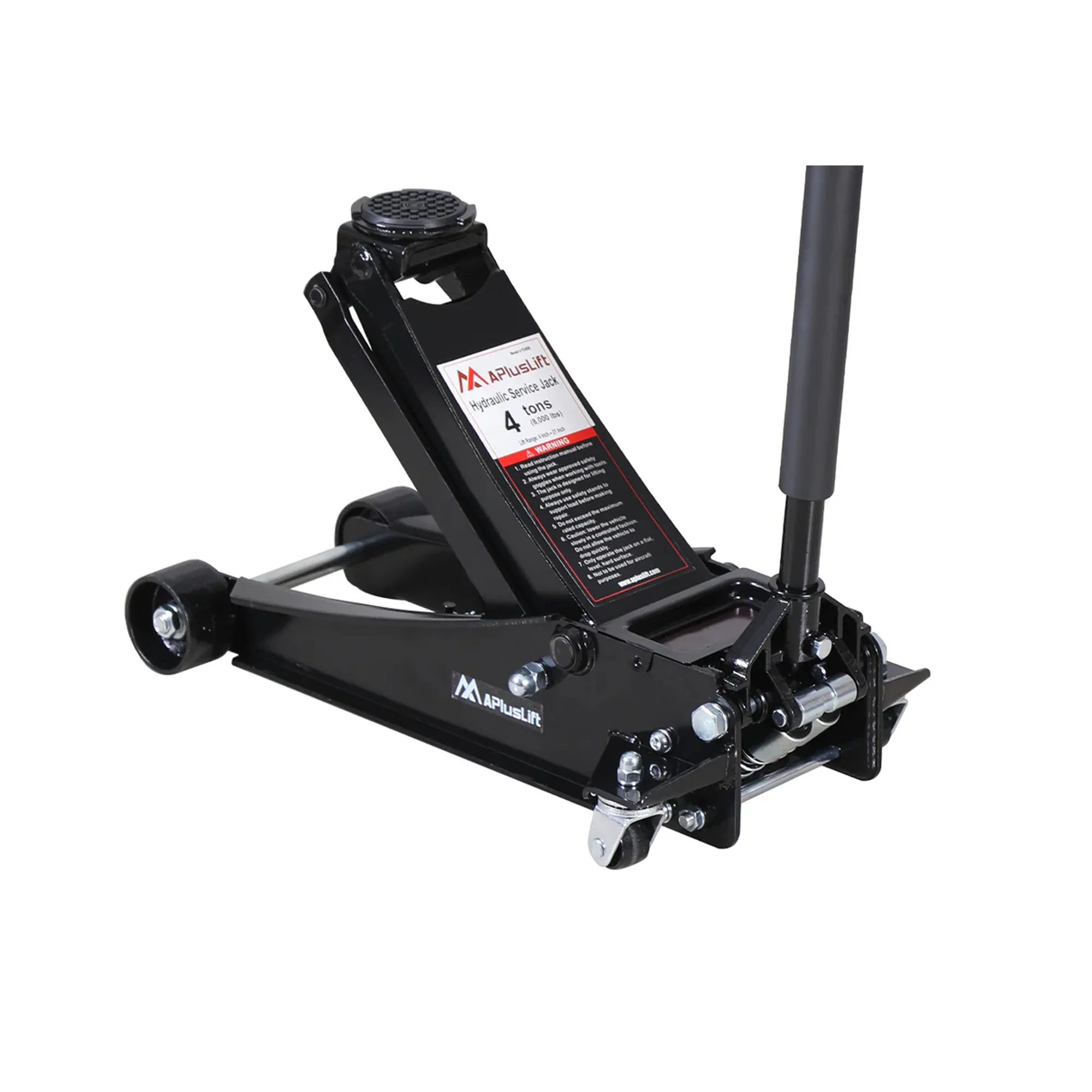 APlus FE400B 4 Ton Lower profile Steel Racing Floor Jack with Dual Pistons Quick Lift Pump for Sport Utility Vehicle, Lifting Range 3-15/16