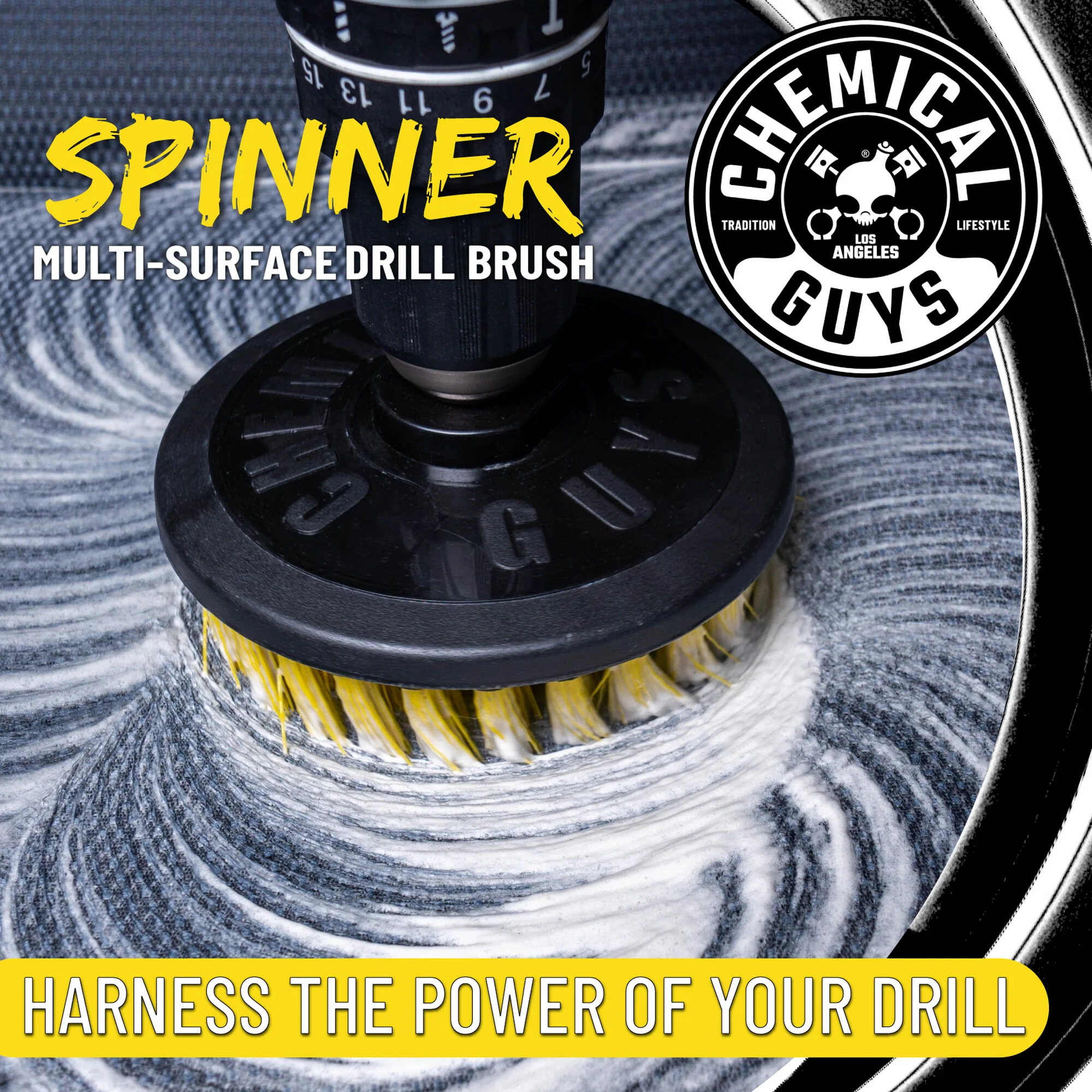 Chemical Guys Spinner Carpet Drill Brush, Medium Duty - Dynamic Auto LLC